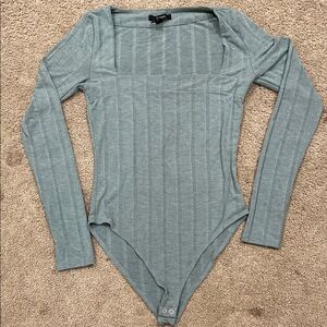 Women's Long Sleeve Bodysuit in Gray
